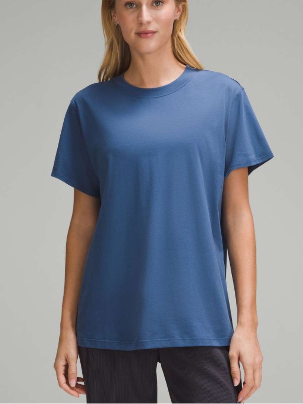 Lululemon All Yours Cotton T-Shirt Pitch Blue Sz L/XL